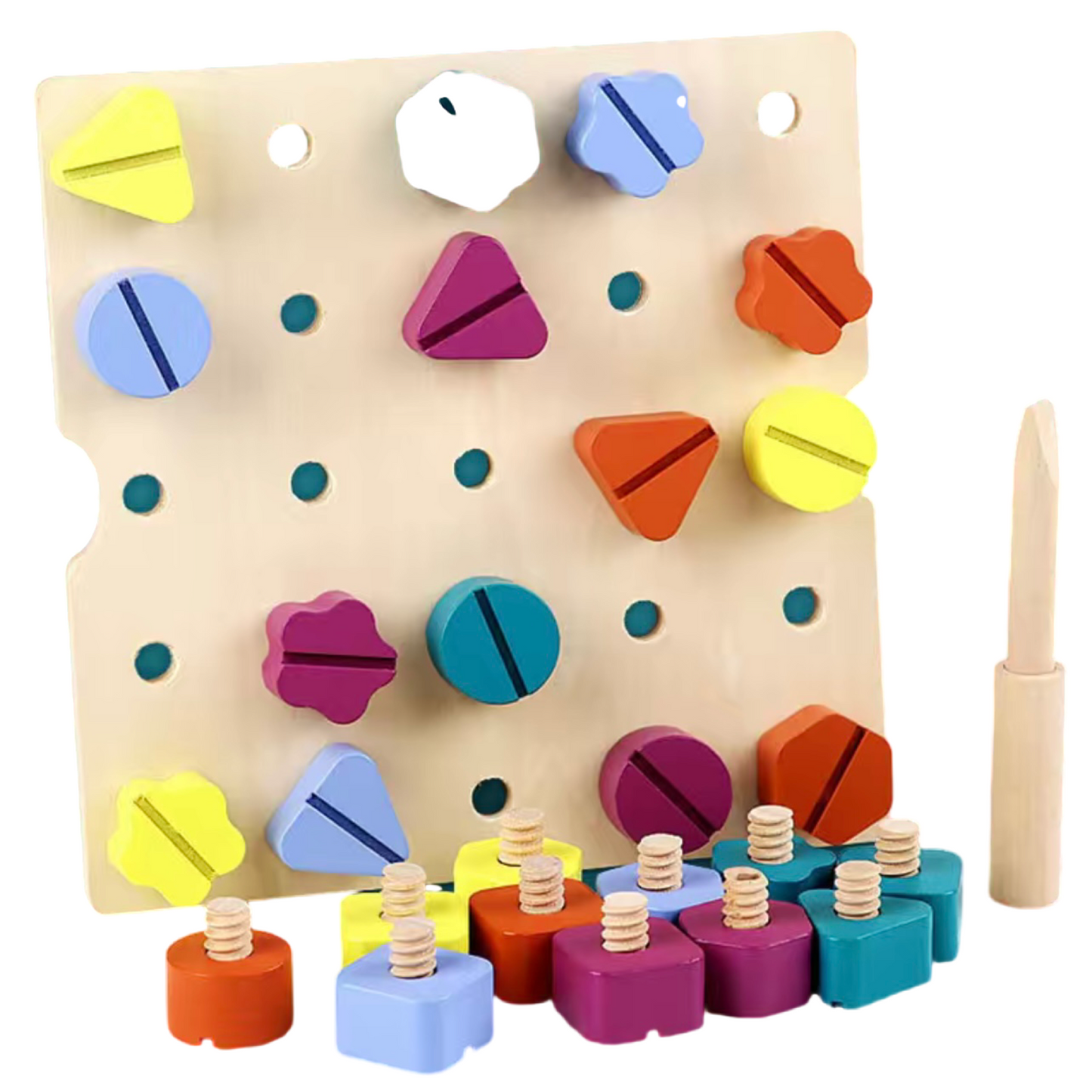 Wooden Screw and Nut Activity