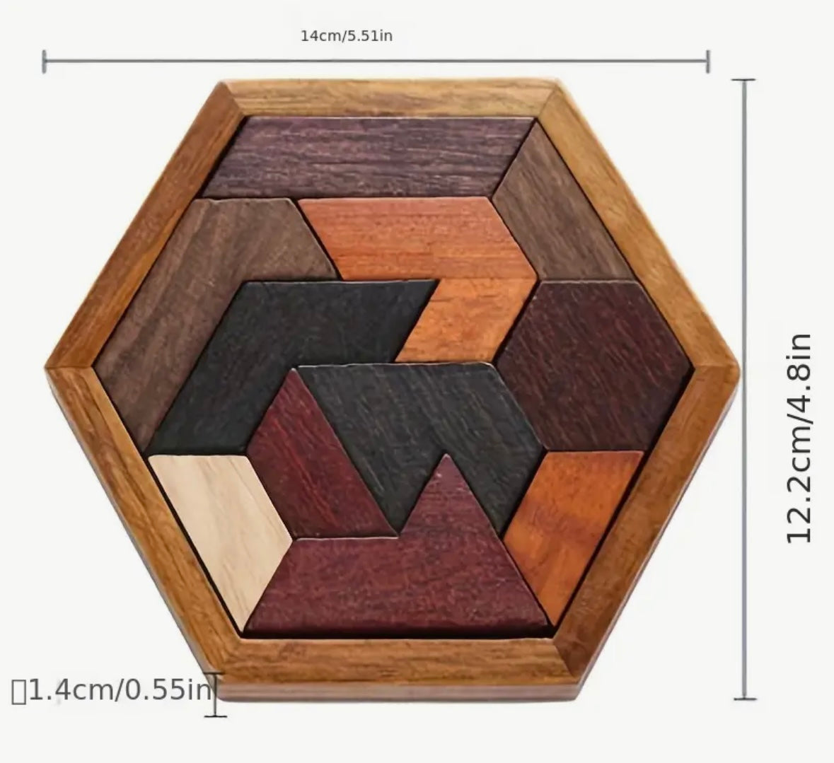 Hexagonal Wooden Puzzle