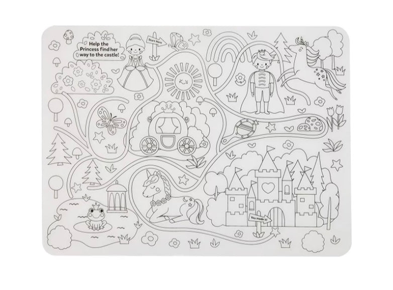 Colour-in Silicone Mat - Castle