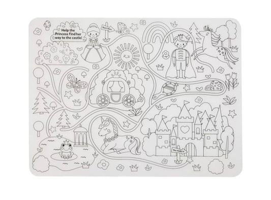 Colour-in Silicone Mat - Castle