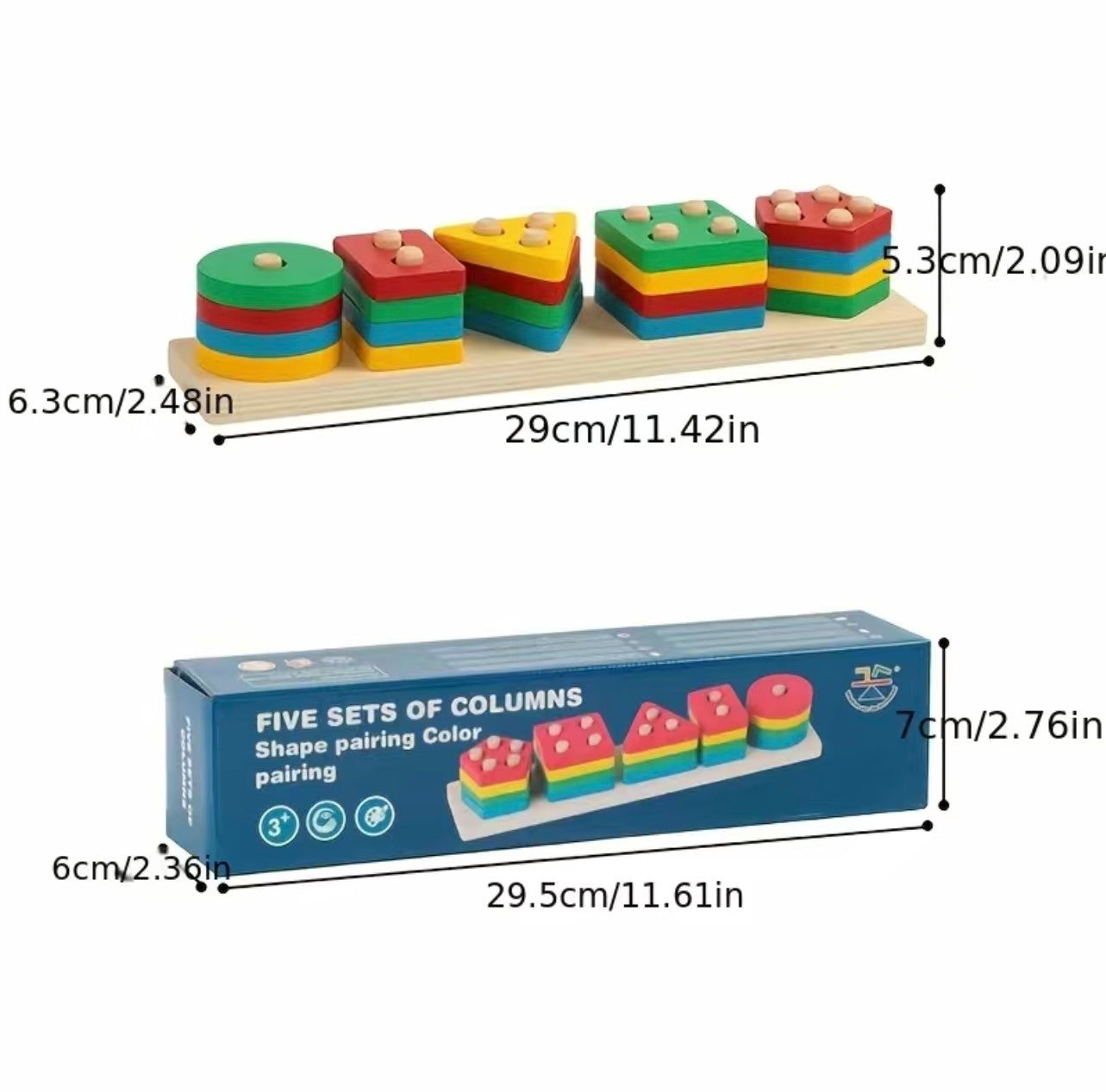 Geometric Block Puzzle - 5 pegs