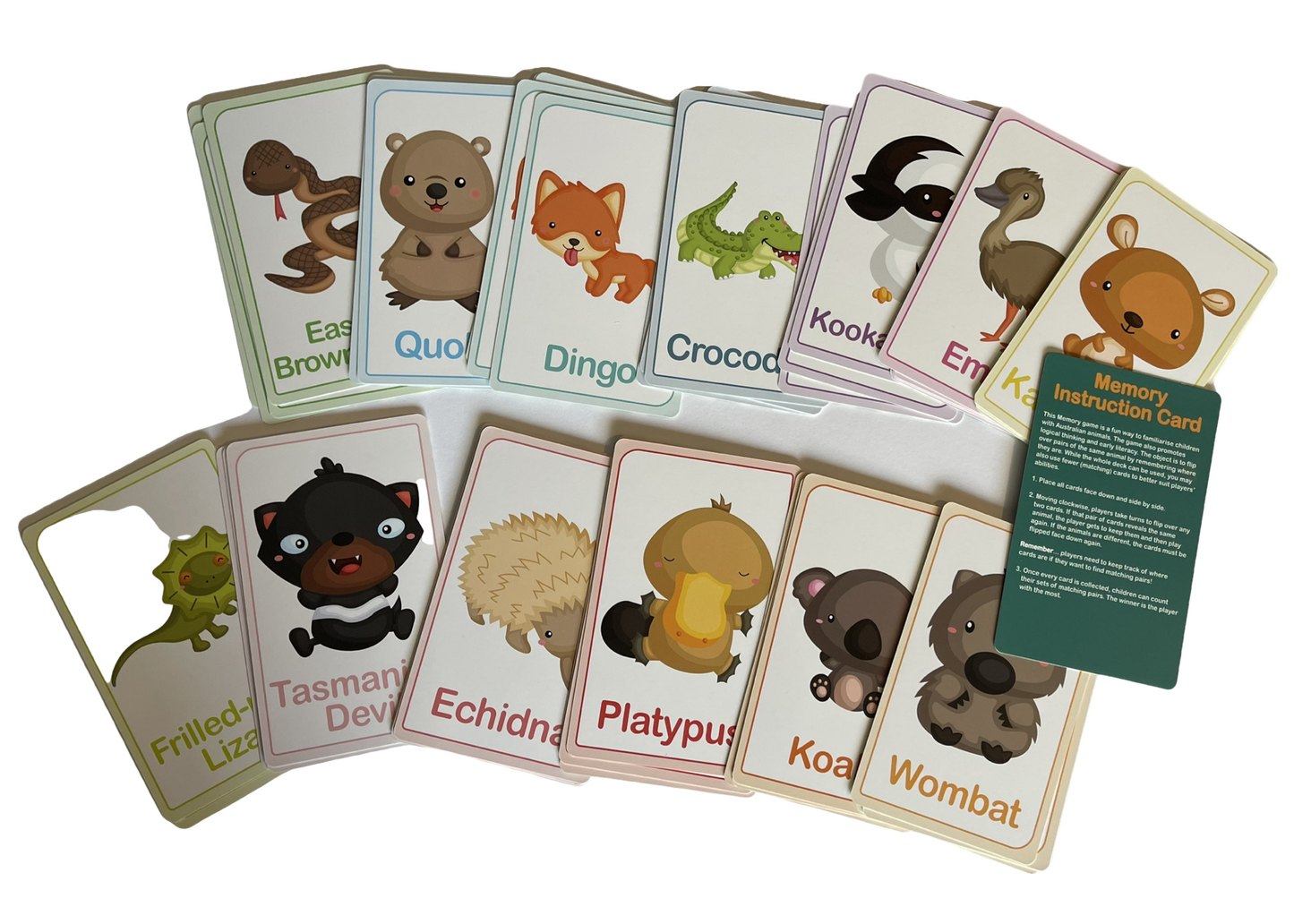 Australian Animals Snap and Match Card Game