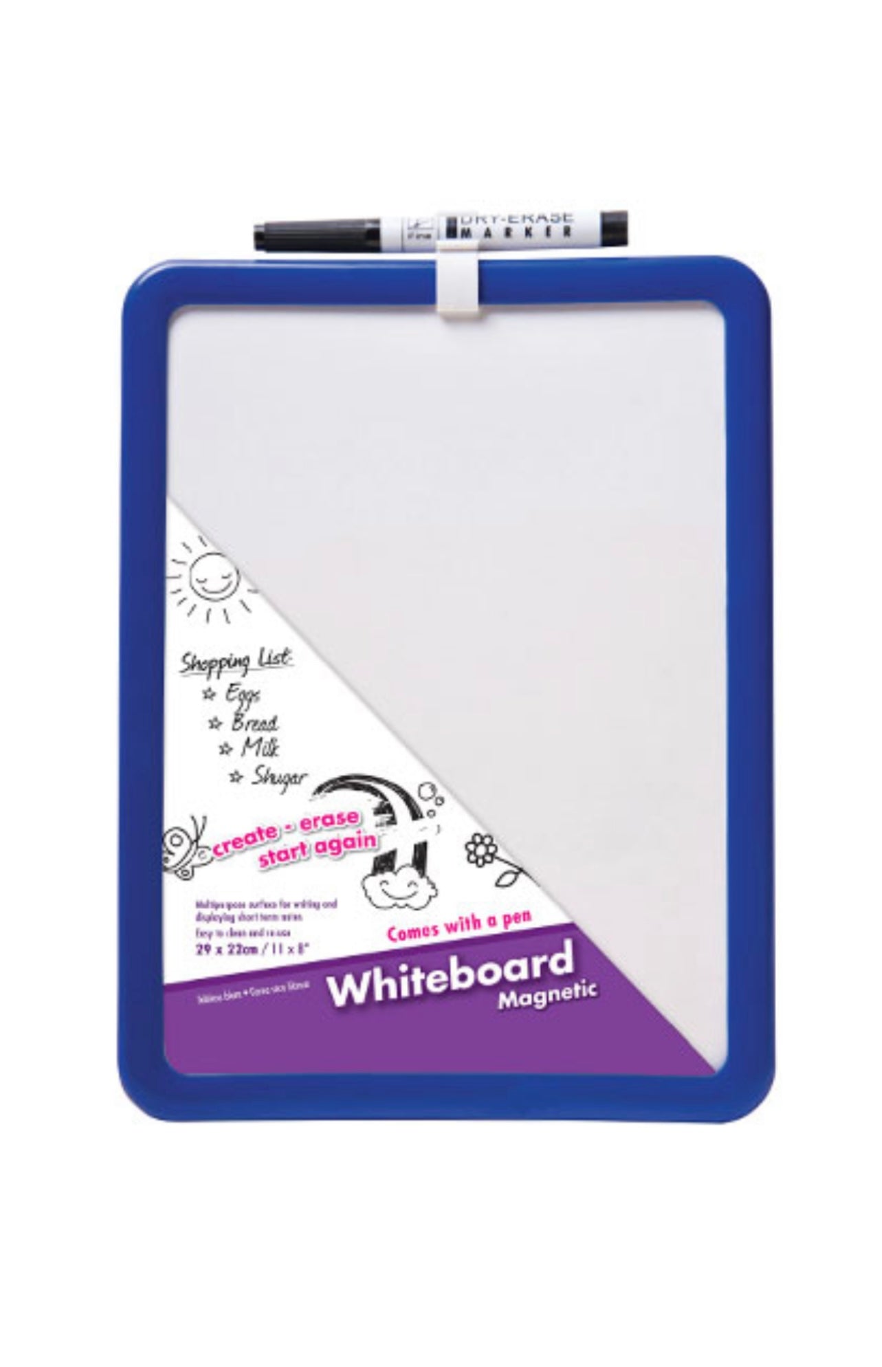 Whiteboard Magnetic - Blue Frame